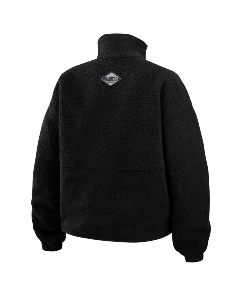 Women's Black Las Vegas Raiders Polar Fleece Half-Zip Jacket