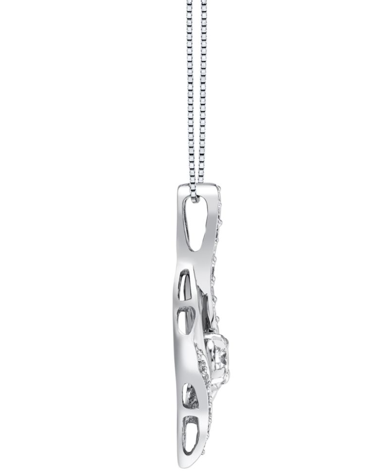 Diamond Ribbon Pendant Necklace (3/8 ct. t.w.) in 14k White or Yellow Gold