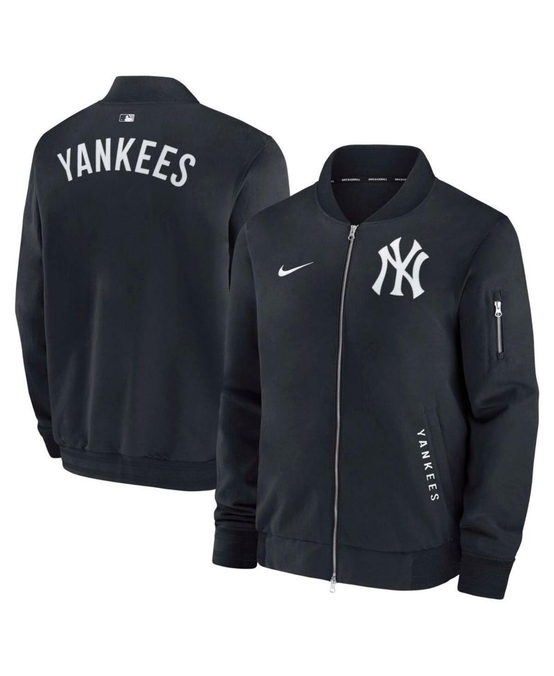 Men's Navy New York Yankees Authentic Collection Dugout Full-Zip Bomber Jacket