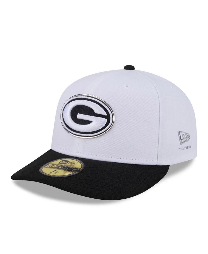 Men's White/Black Green Bay Packers 2026 NFL Draft Pre-Curved 59FIFTY Fitted Hat