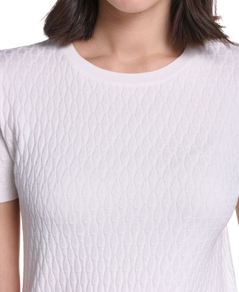 Women's Textured Short-Sleeve Crewneck Top