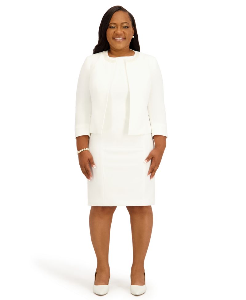 Women's Imitation Pearl Embellished Cardigan, Regular and Plus Size