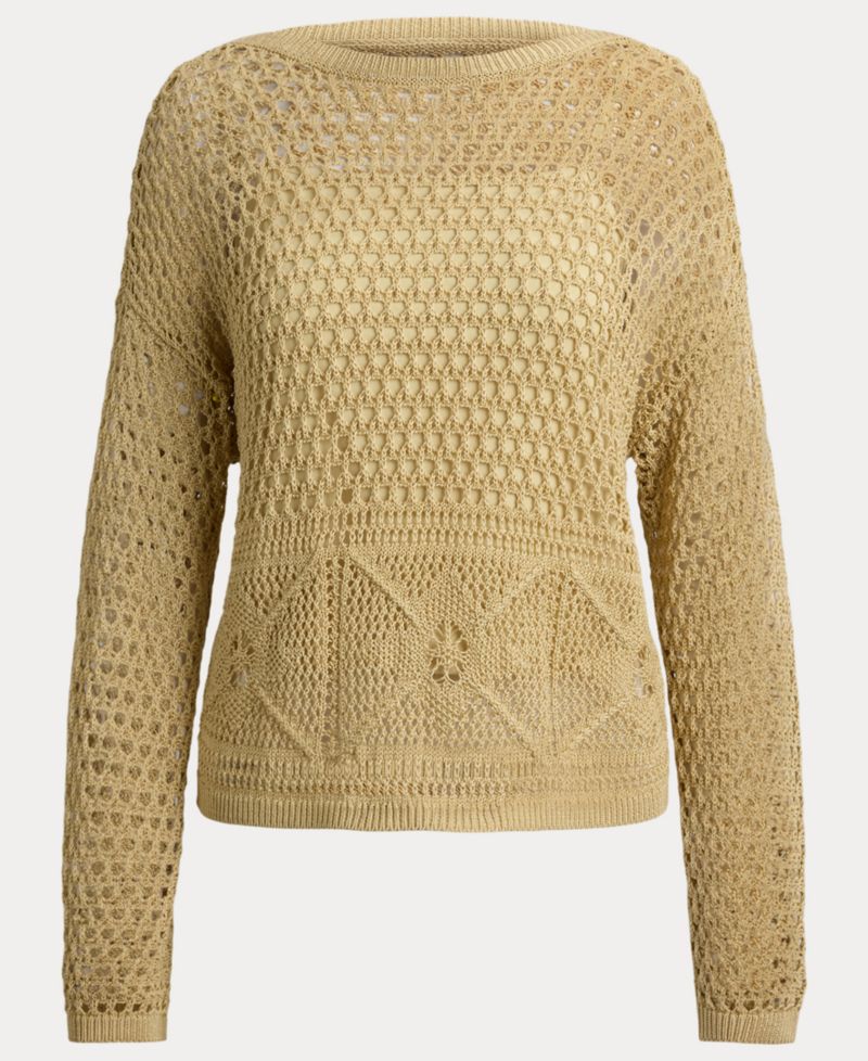 Women's Pointelle-Knit Boat Neck Sweater