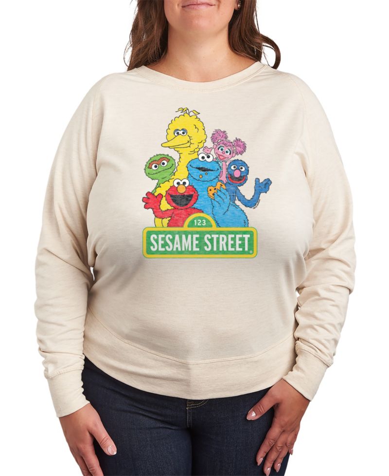 Plus Size Sesame Street Group Graphic Pullover T-Shirt