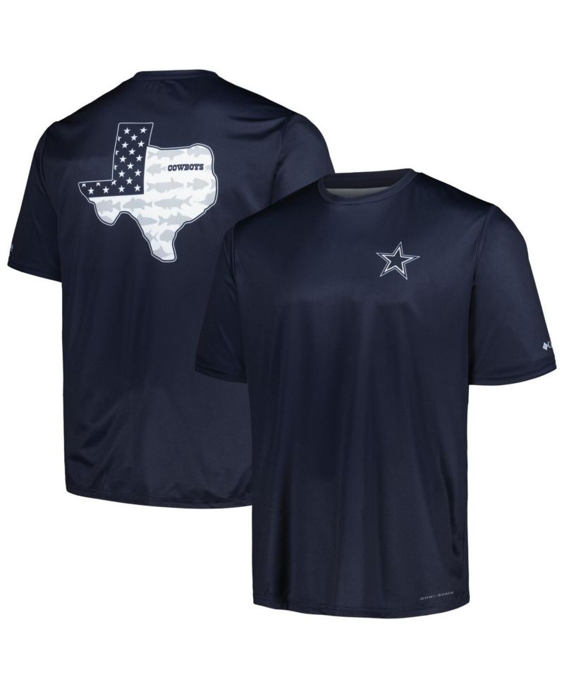 Men's Navy Dallas Cowboys Terminal Tackle Omni-Shade Texas T-Shirt