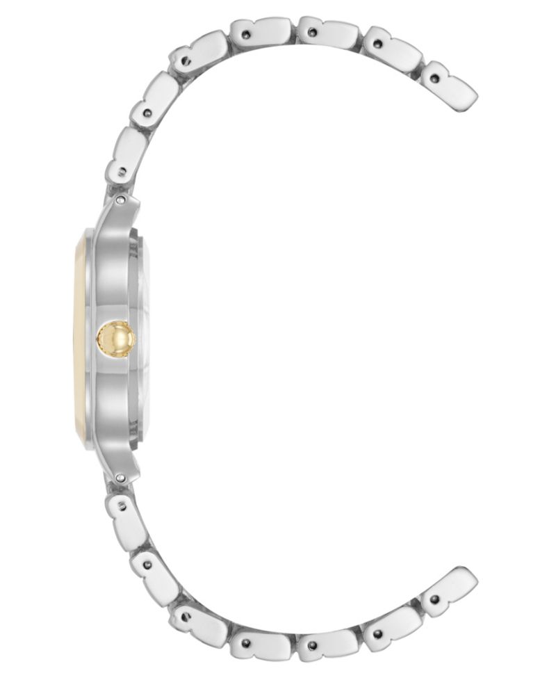 Women's Quartz Essential Round Two-Tone Metal Alloy and Pink Dial Watch, 32mm