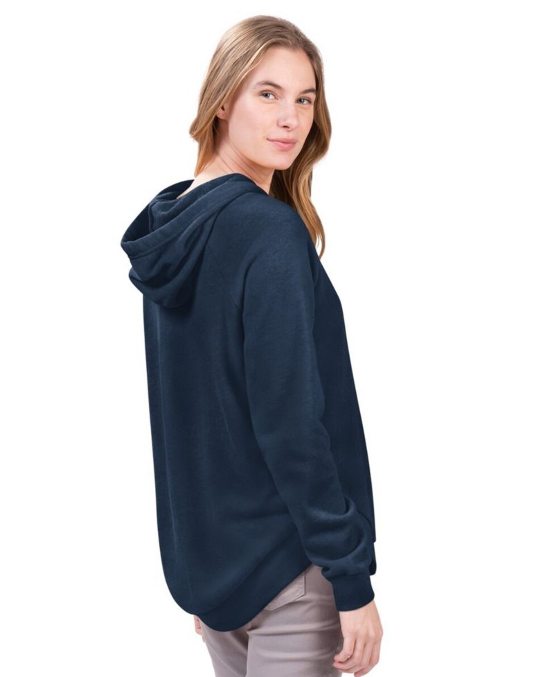 Women's G-III 4Her by Carl Banks Navy Atlanta Braves Jordan Angel Raglan Fleece Pullover Hoodie