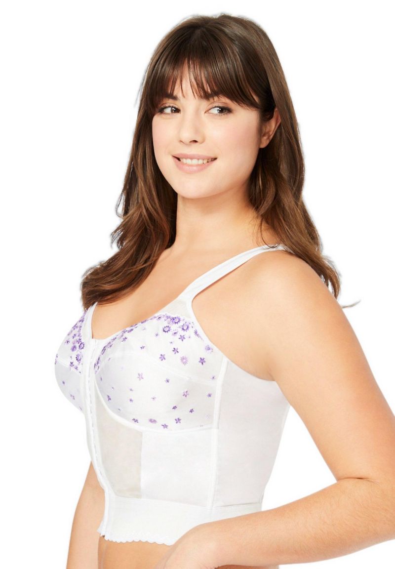 Women's Embroidered Front-Close Longline Posture Bra