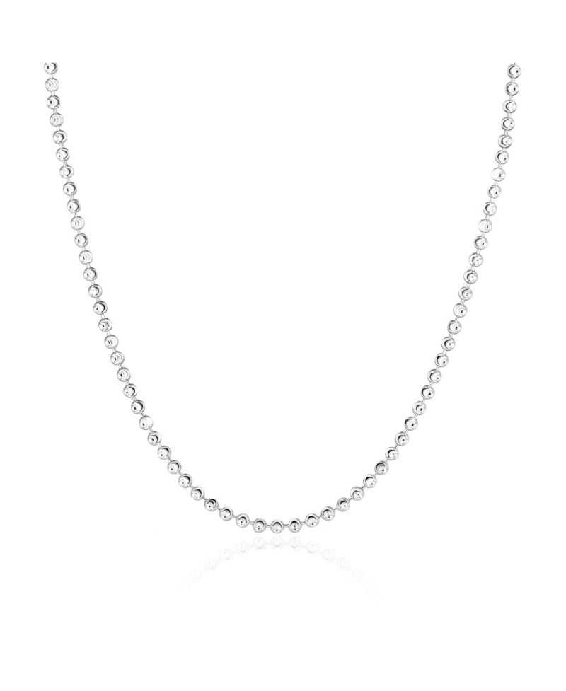 Moon Bead Chain Necklace Sterling