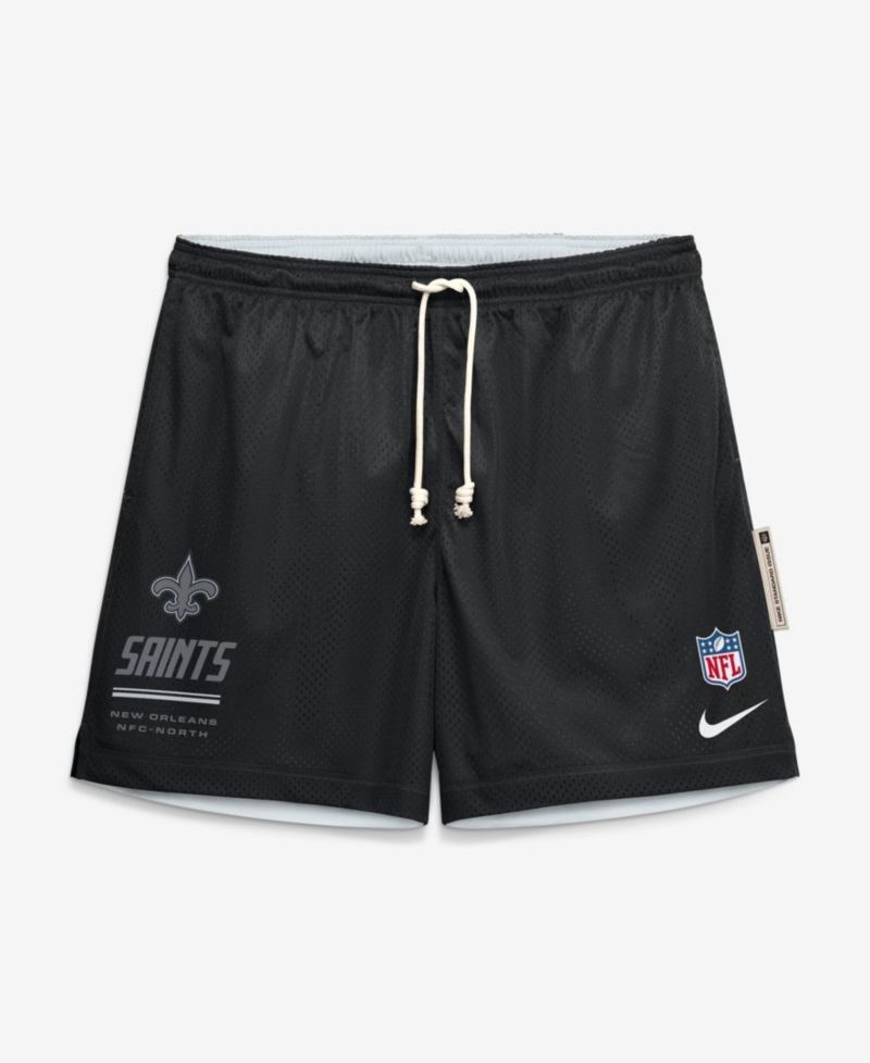 Men's Black/Platinum New Orleans Saints Sideline Standard Issue Dri-FIT Reversible Shorts