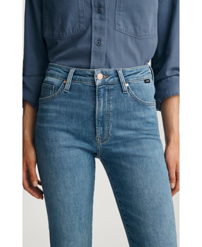 Women's Kendra High Rise Straight Leg In Mid Brushed Flex Blue