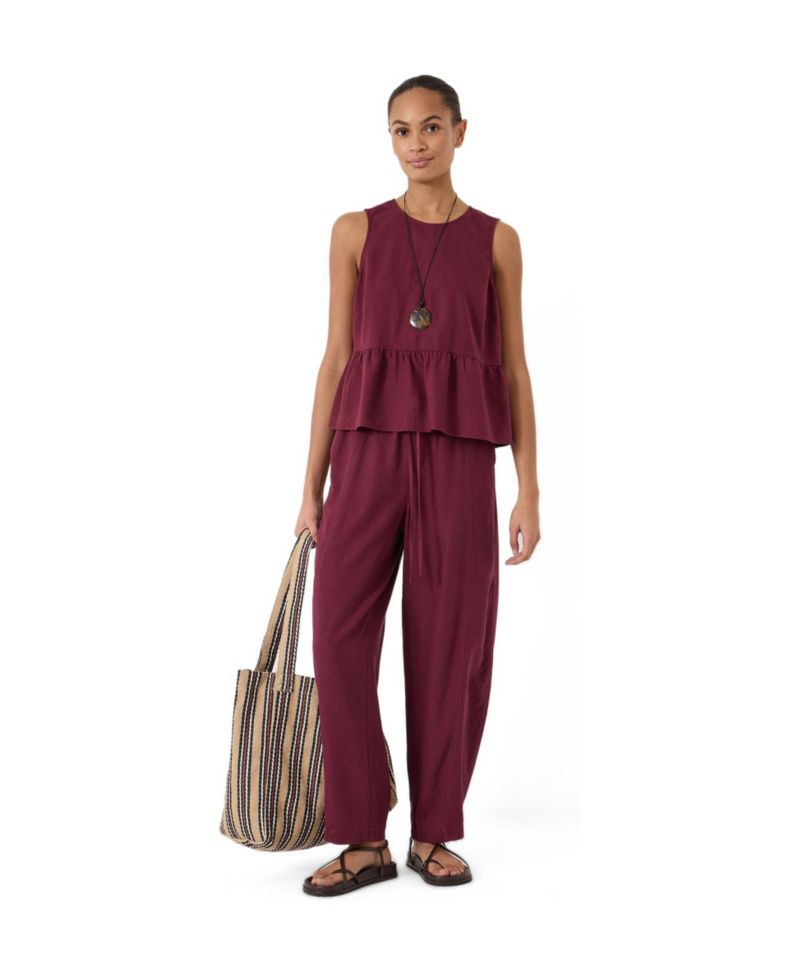 Women's Nomie Linen Blend Peplum Top