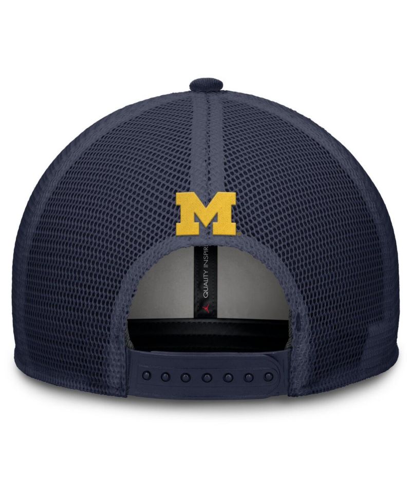 Men's Navy Michigan Wolverines Rise Adjustable Hat