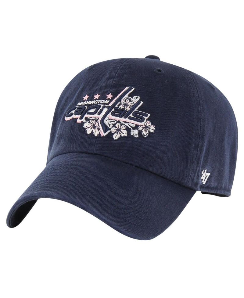 Men's Navy Washington Capitals Core Logo Clean Up Adjustable Hat