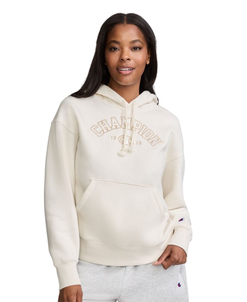 Women's Fleece Long-Sleeve Satin Applique Hoodie