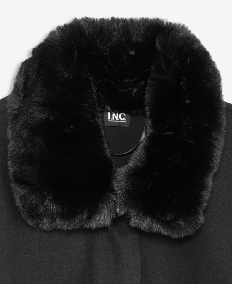 Women's Faux-Fur-Collar Cropped Cape