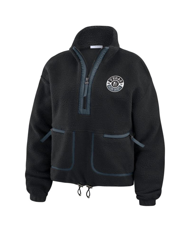 Women's Black Vegas Golden Knights Polar Fleece Half-Zip Jacket