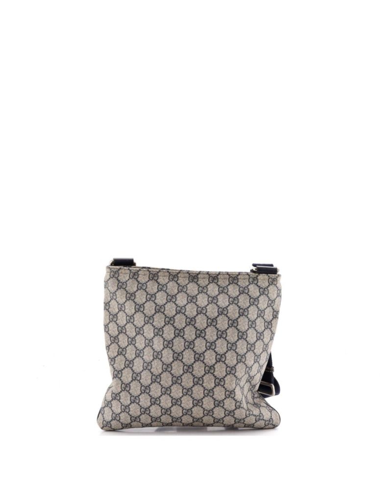 Medium Front Zip Flat Messenger Bag GG Coated Canvas