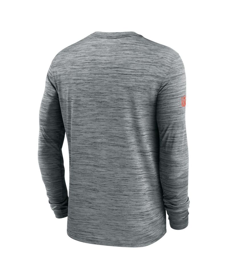 Men's Gray Cleveland Browns Sideline Velocity Performance Long Sleeve T-Shirt