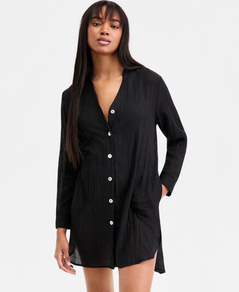 Women's Button-Down Swim Shirt with Pockets