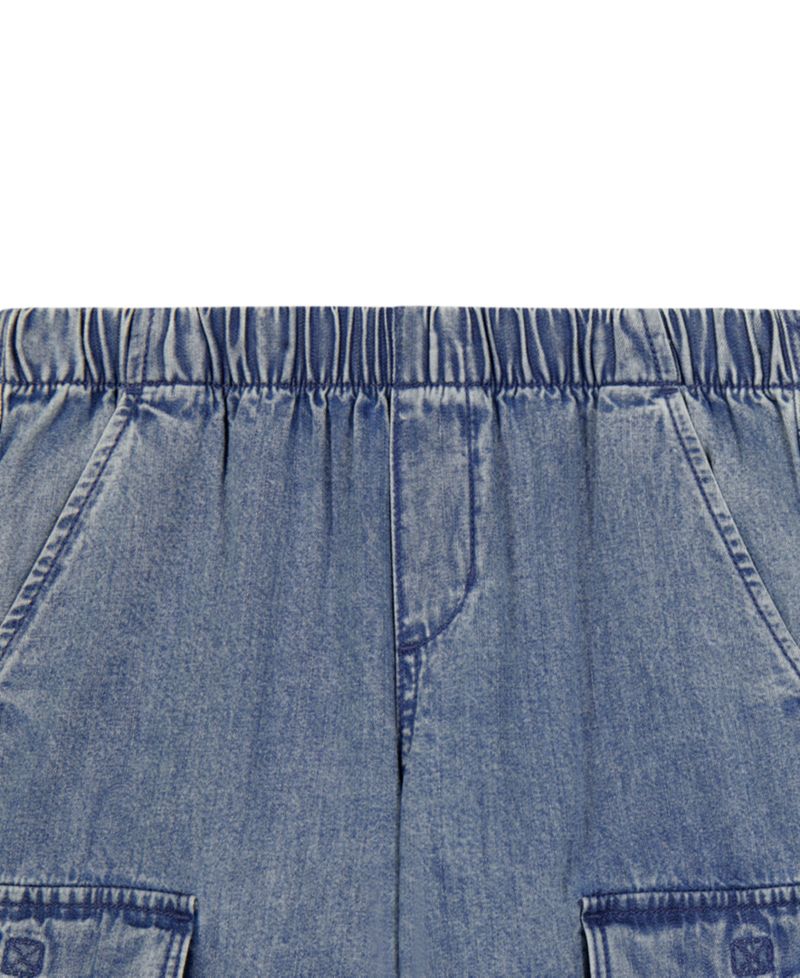 Girls' 7-16 Denim Pull-On Cargo Pants