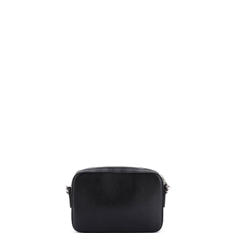 Small Crossbody Camera Bag Leather and GG Coated Canvas