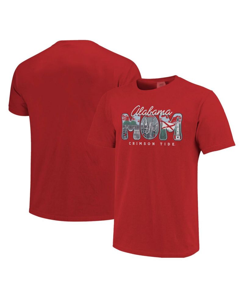 Women's Crimson Alabama Crimson Tide Comfort Colors Campus Drawing Mom T-Shirt