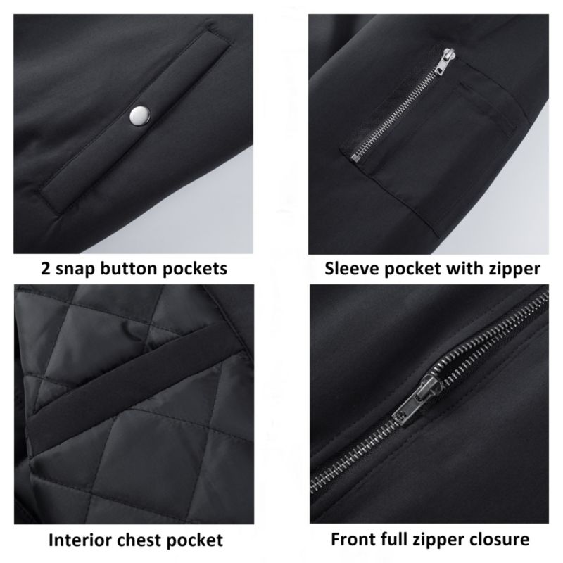 Men's Damon Bomber Jacket | Warm Quilted Flight Jacket with Pockets – Stylish Windbreaker for Casual & Layering | Versatile Outerwear