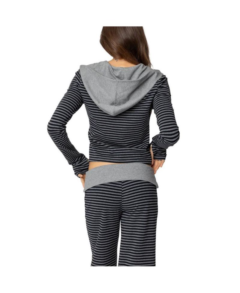 Women's Meggy Striped Zip Up Hoodie