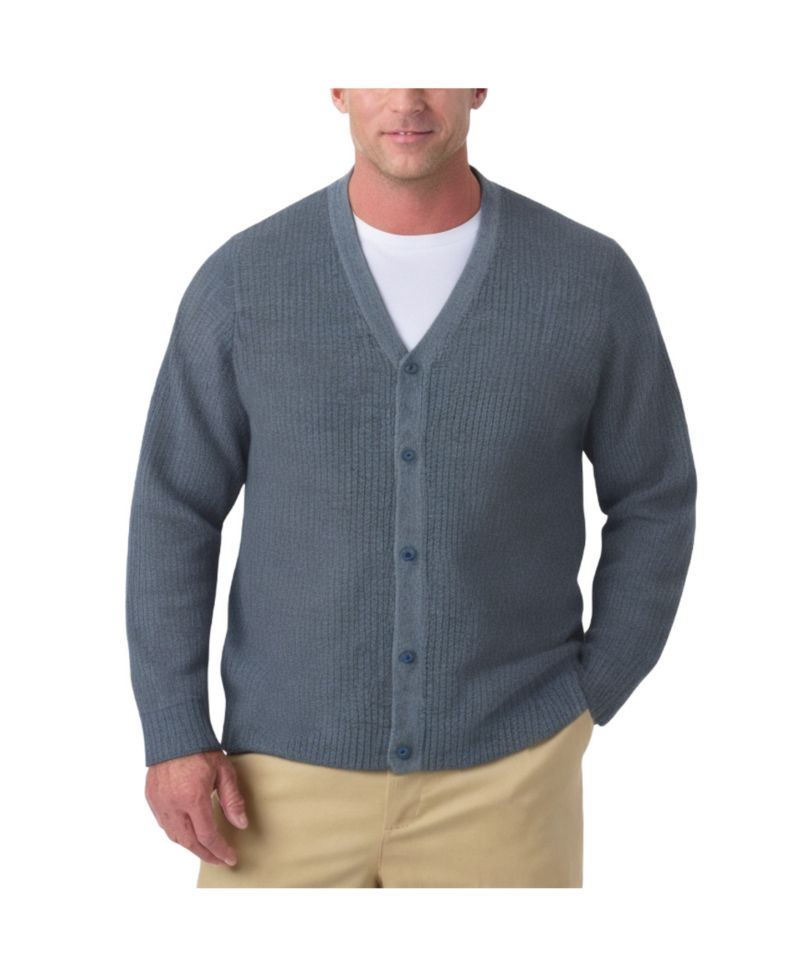 Men's Shaker Knit V-Neck Cardigan Sweater