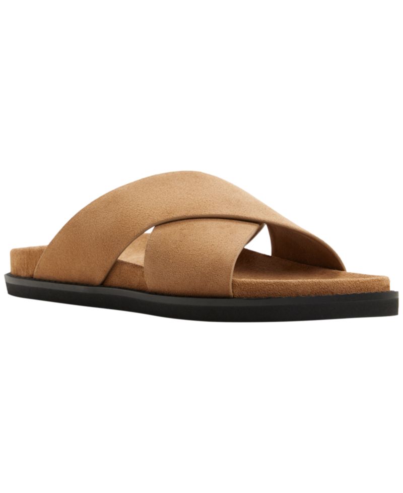 Men's Charleswood Cross Strap Suede Slide Sandals
