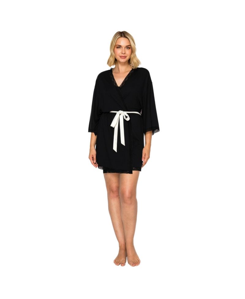 Women's Wrap Short Yummy Jersey Cozy Robe