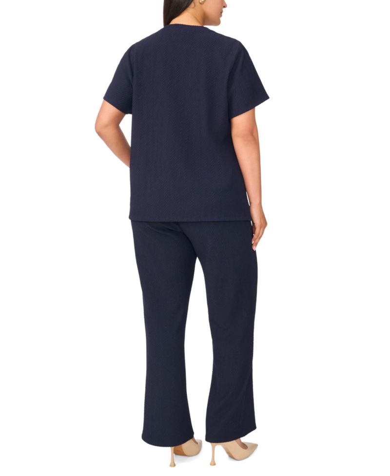Plus Size Crewneck Short-Sleeve Knit T-Shirt