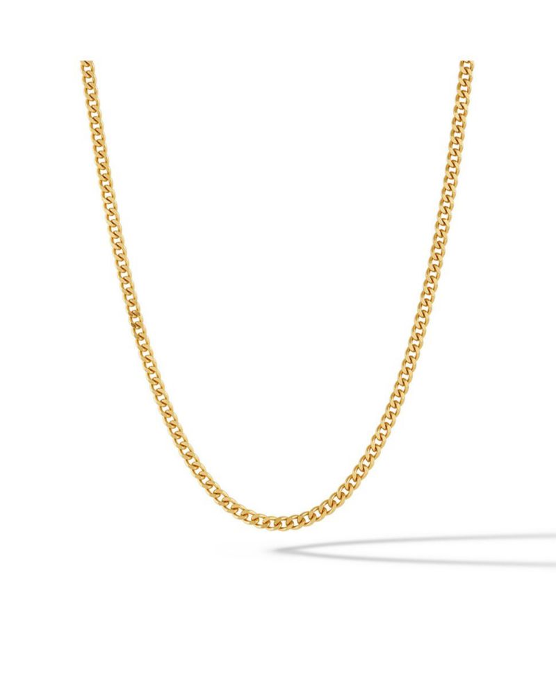 Men's Cuban Chain - 3mm Silver Curb Link Necklace 22"