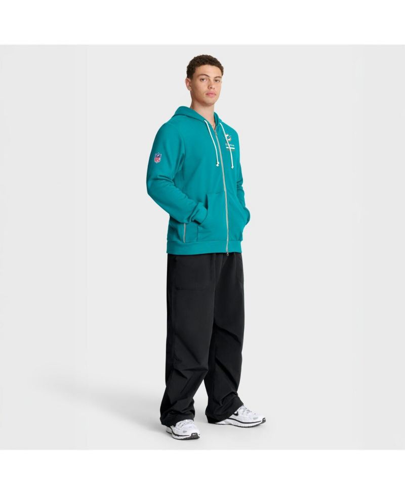 Men's Aqua Miami Dolphins Sideline Standard Issue Utility Player Dri-FIT Full-Zip Hoodie