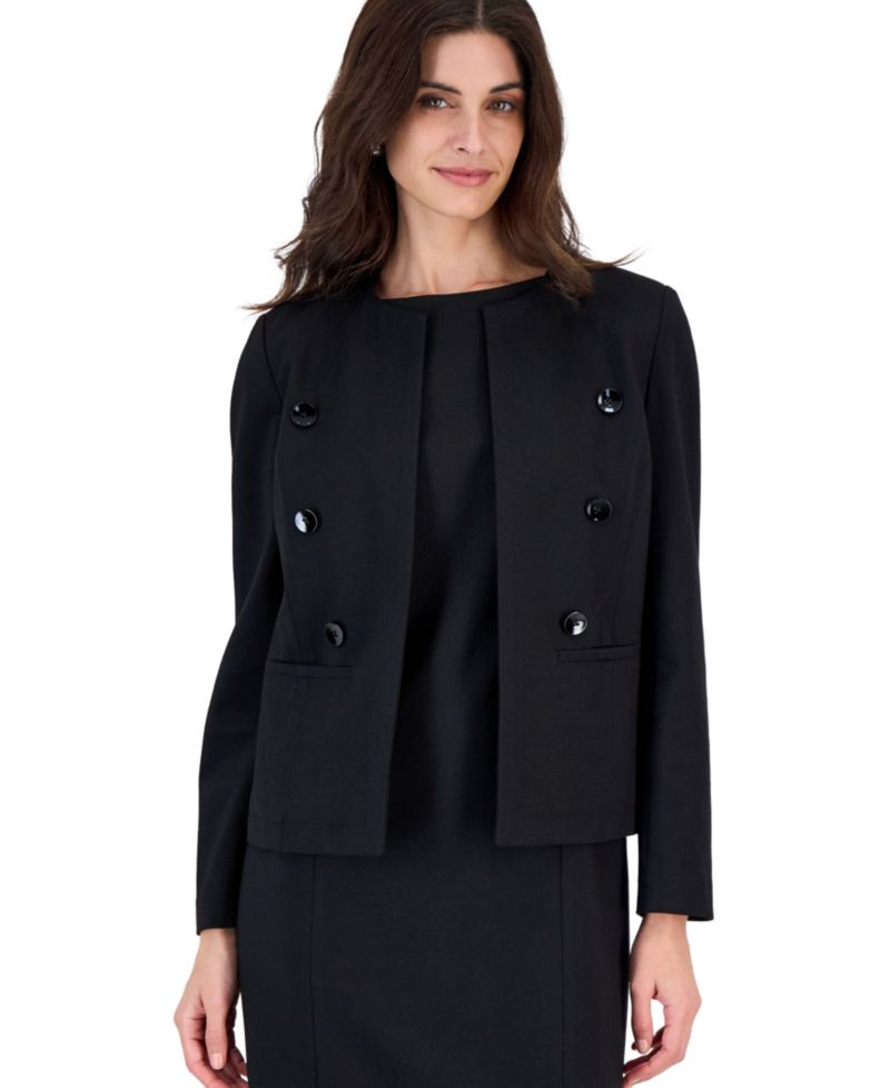 Women's Long Sleeve Compression Faux Double-Breasted Jacket
