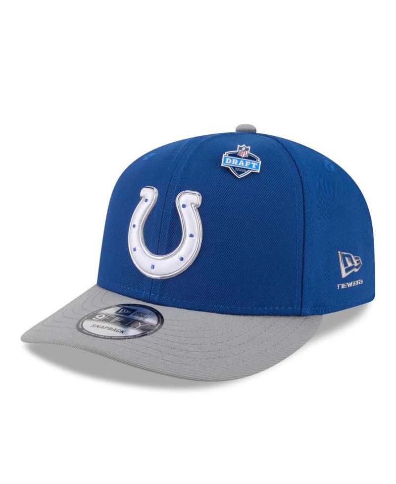 Men's Royal/Gray Indianapolis Colts 2026 NFL Draft On Stage Pre-Curved 9FIFTY Snapback Hat