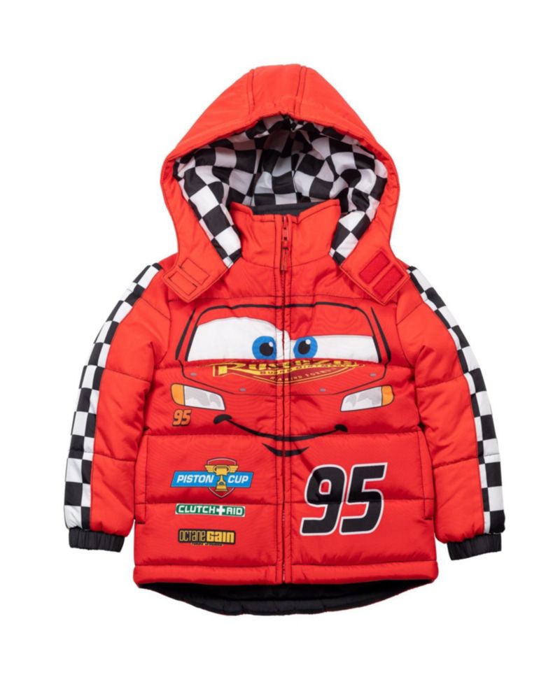 Big Boys Pixar Lightning McQueen Zip Up Winter Coat Puffer Jacket
