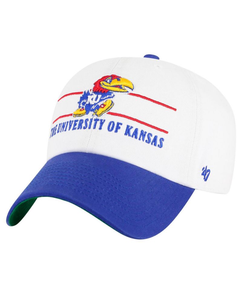 Men's White Kansas Jayhawks Gridiron Clean Up Adjustable Hat