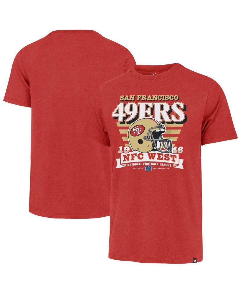 Men's Scarlet San Francisco 49ers Stripe Splash Franklin Throwback T-Shirt