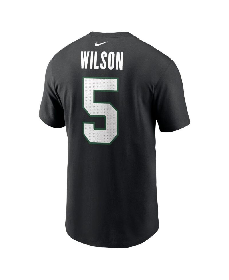 Men's Garrett Wilson Black New York Jets Name & Number T-Shirt