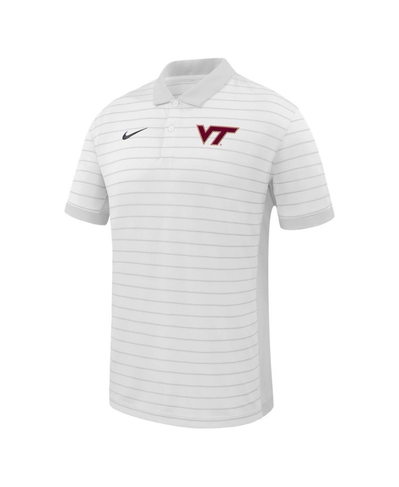 Men's White Virginia Tech Hokies 2025 Early Season Coaches Sideline Victory Stripe Performance Polo Shirt