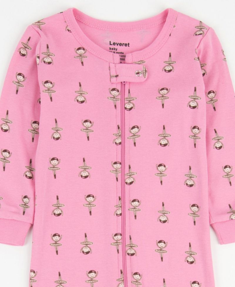Baby Girls One-Piece Cotton Sleep And Play Footed Pajamas - Cute and Playful Prints