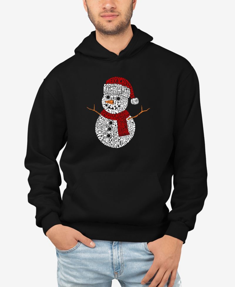 Men's Christmas Snowman Word Art Hooded Sweatshirt