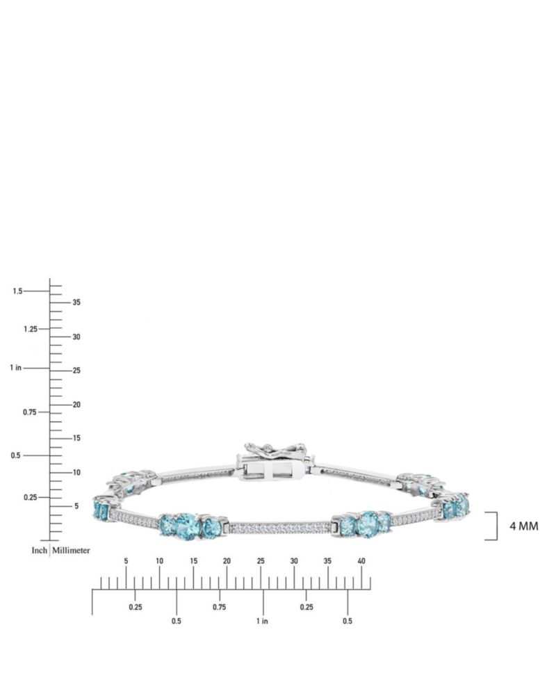 Cubic Zirconia (4.9 ct. t.w.) Rhodium Over Sterling Silver Tennis Bracelet