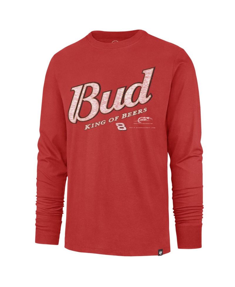 Men's Red Dale Earnhardt Jr. Budweiser Franklin Long Sleeve T-Shirt
