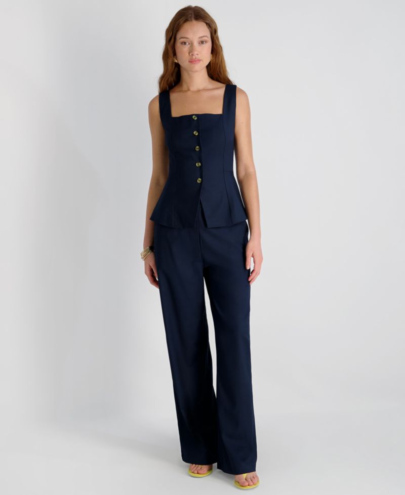 Women's Twill High-Rise Relaxed Ankle Trousers