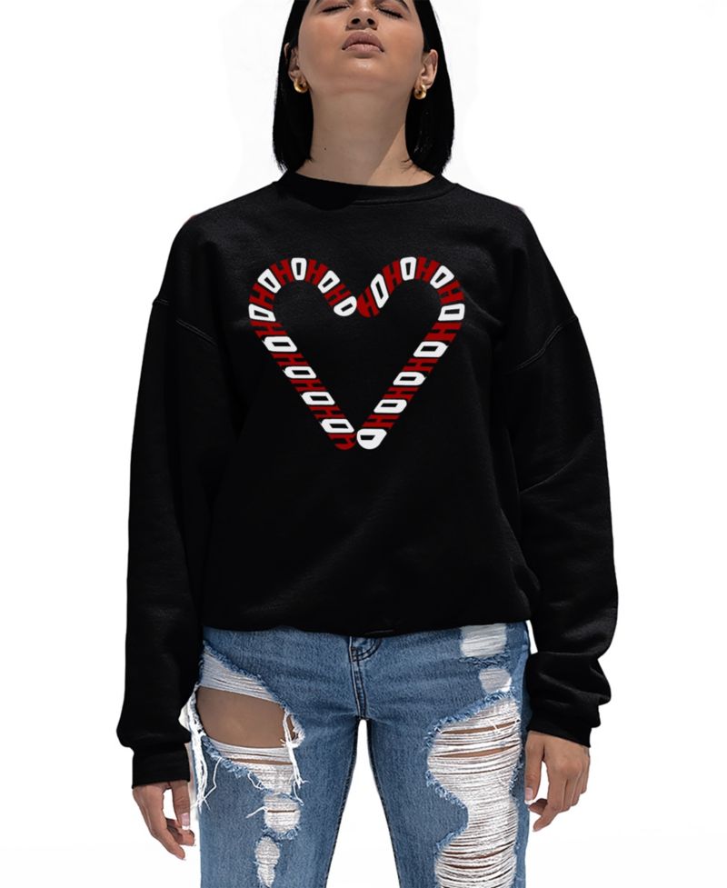Women's Candy Canes Word Art Crew Neck Sweatshirt