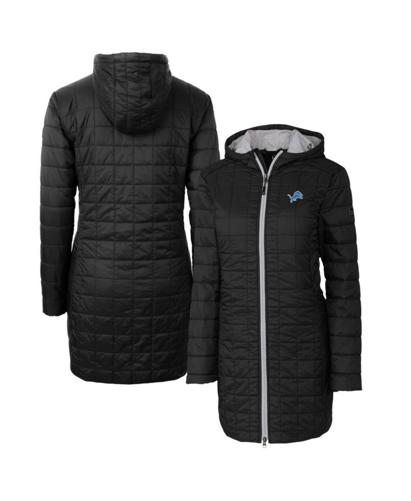 Women's Black Detroit Lions Rainier PrimaLoft Hooded Long Lightweight Coat
