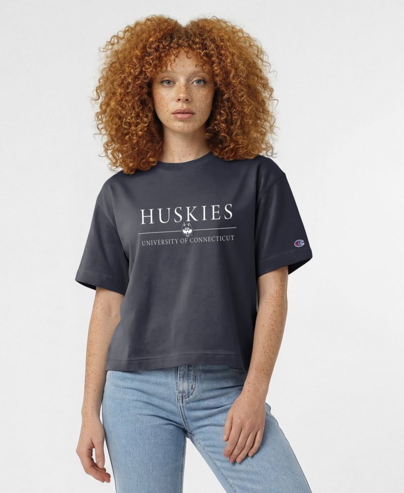 Women's UConn Huskies Cropped Wordmark T-Shirt